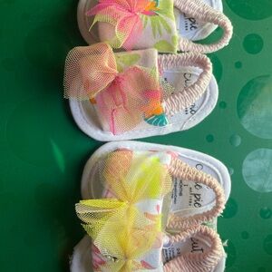 Kids Floral Shoes - Yellow and Pink